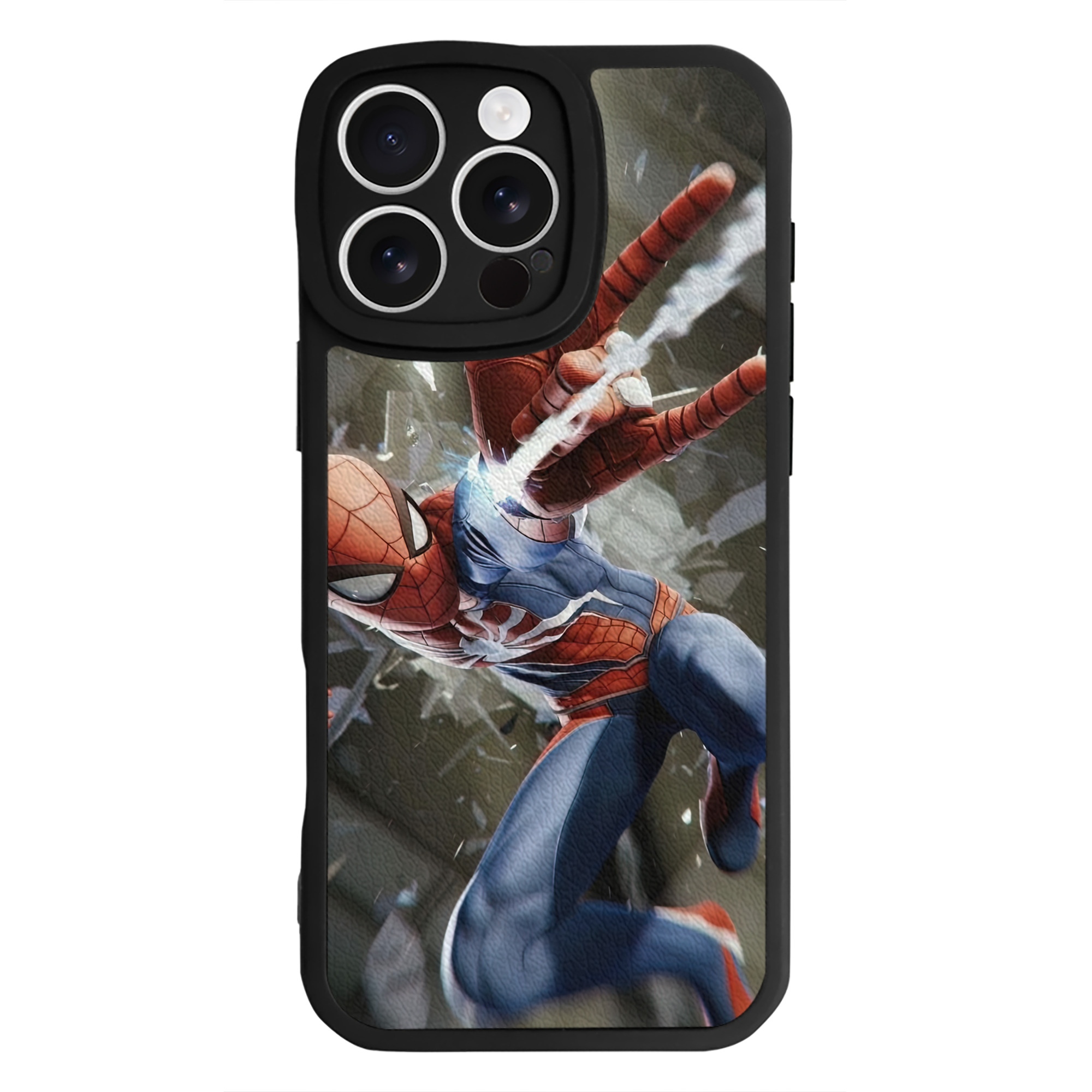 （画像用） Spider Man スパイダーマン 【iPhone 16シリーズ対応】シリコンスマホケース（レザー調） 材質：シリコン